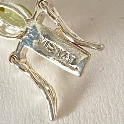 Sterling Silver Tennis Bracelet with Green Citrine Crystal Gemstones