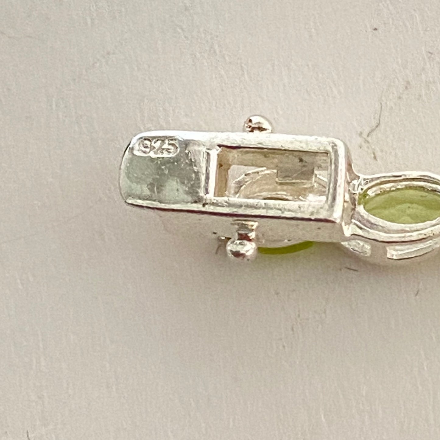 Sterling Silver Tennis Bracelet with Green Citrine Crystal Gemstones