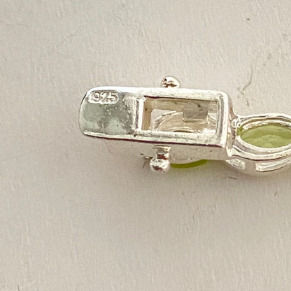 Sterling Silver Tennis Bracelet with Green Citrine Crystal Gemstones