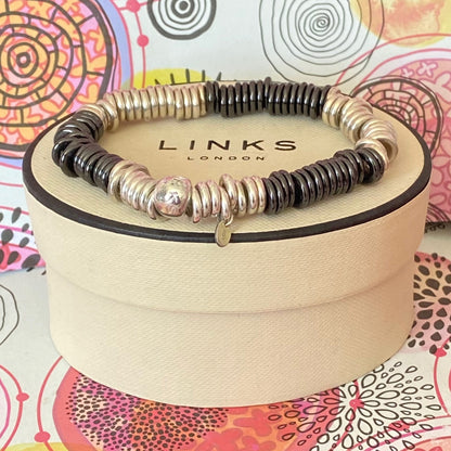 Links of London Black and Silver Sweetie Bracelet  - 15cm