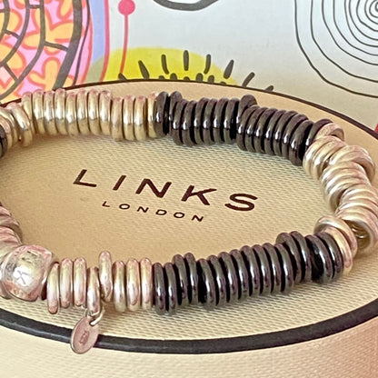 Links of London Black and Silver Sweetie Bracelet  - 15cm