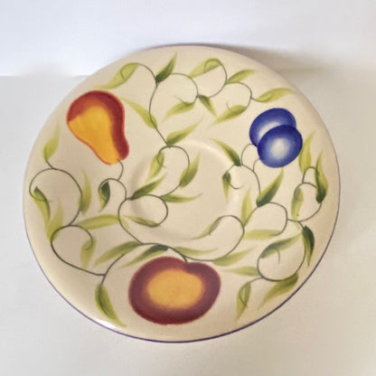 Pear, Plumb and Peach Design Coffee cup and Saucer by London Pottery