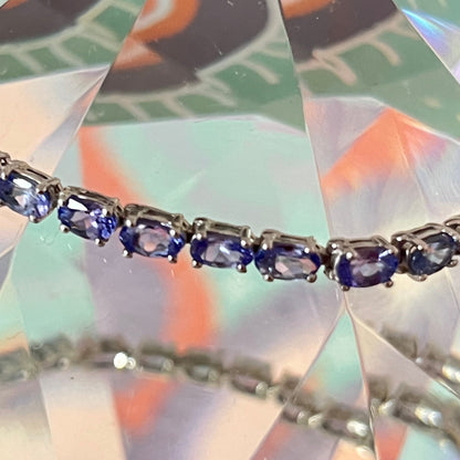New! Natural Tanzanite Tennis Bracelet crafted from 925 Sterling Silver
