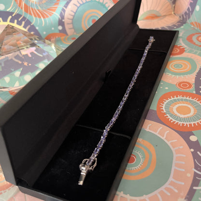 New! Natural Tanzanite Tennis Bracelet crafted from 925 Sterling Silver