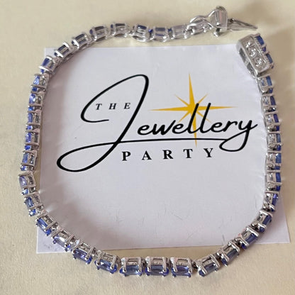 New! Natural Tanzanite Tennis Bracelet crafted from 925 Sterling Silver