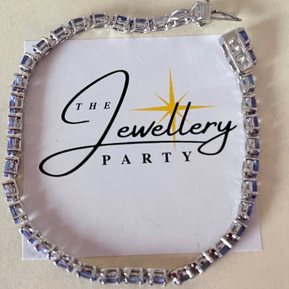 New! Natural Tanzanite Tennis Bracelet crafted from 925 Sterling Silver