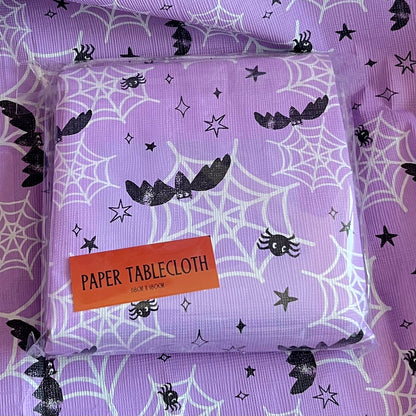 Spooky Bat and Spiders Web Table Cloth