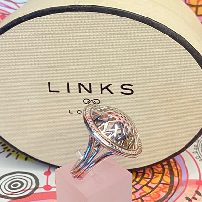 Authentic Links of London Sterling Silver Timeless Domed Ring