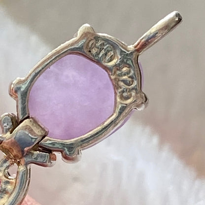 Sterling Silver Tennis Bracelet with Natural Lavender Jade and Amethyst