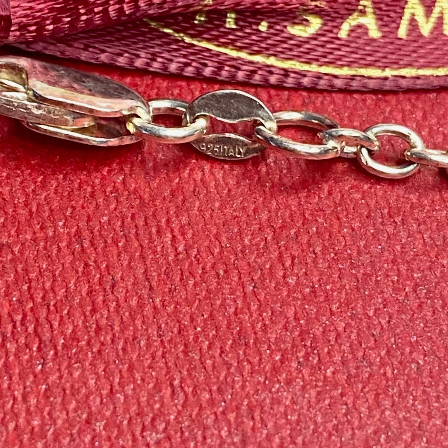 Sterling Silver chain with glass beads with a drop purple heart pendent