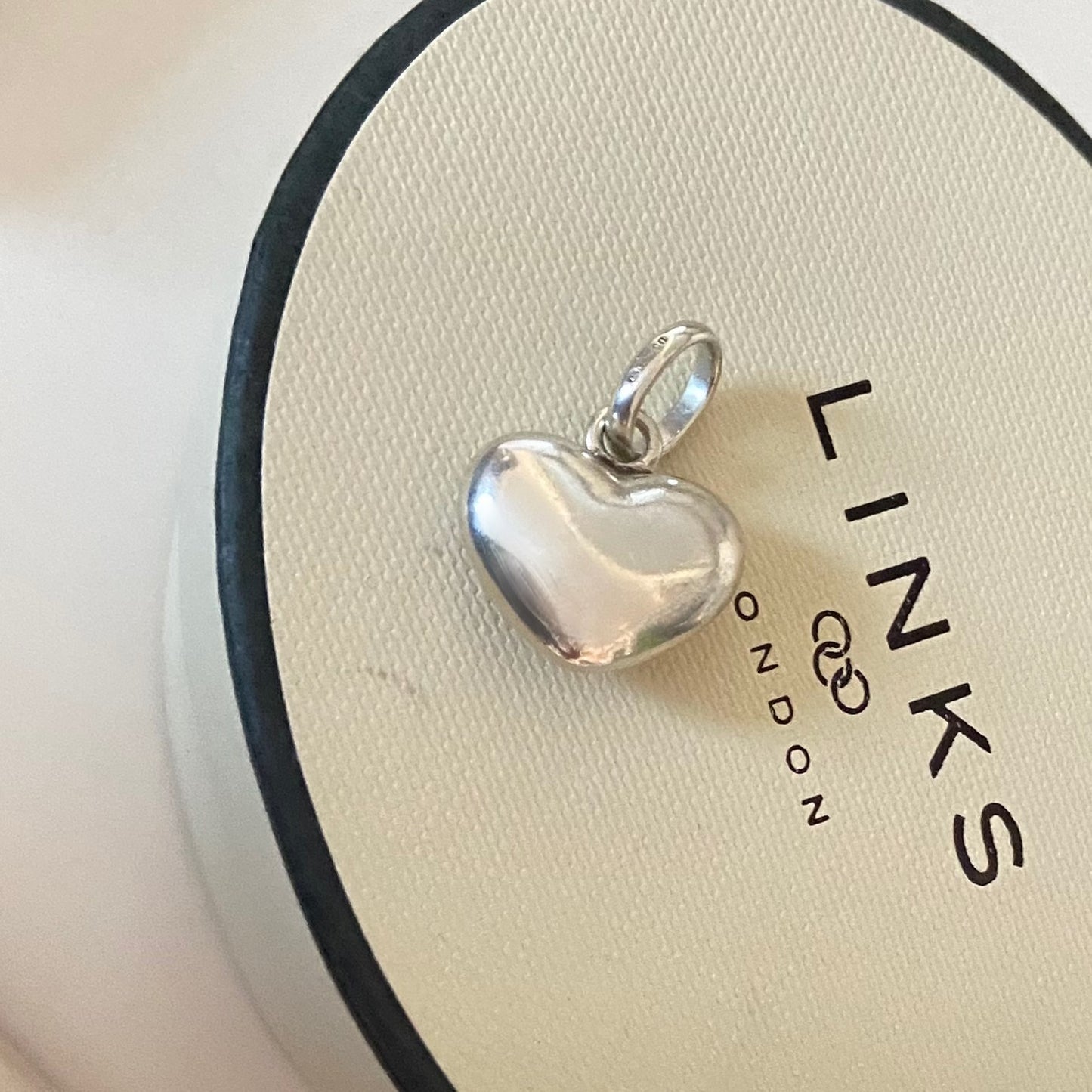 Sterling Silver Links of London Puffed Heart Charm preloved