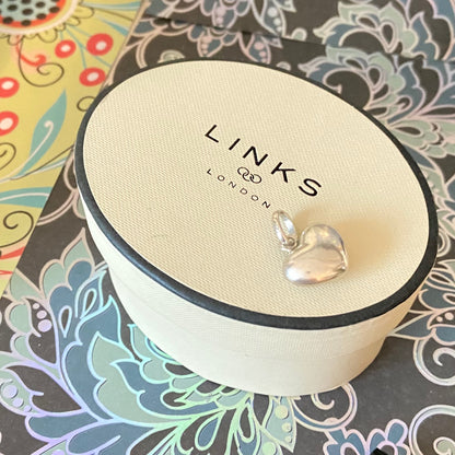 Sterling Silver Links of London Puffed Heart Charm preloved
