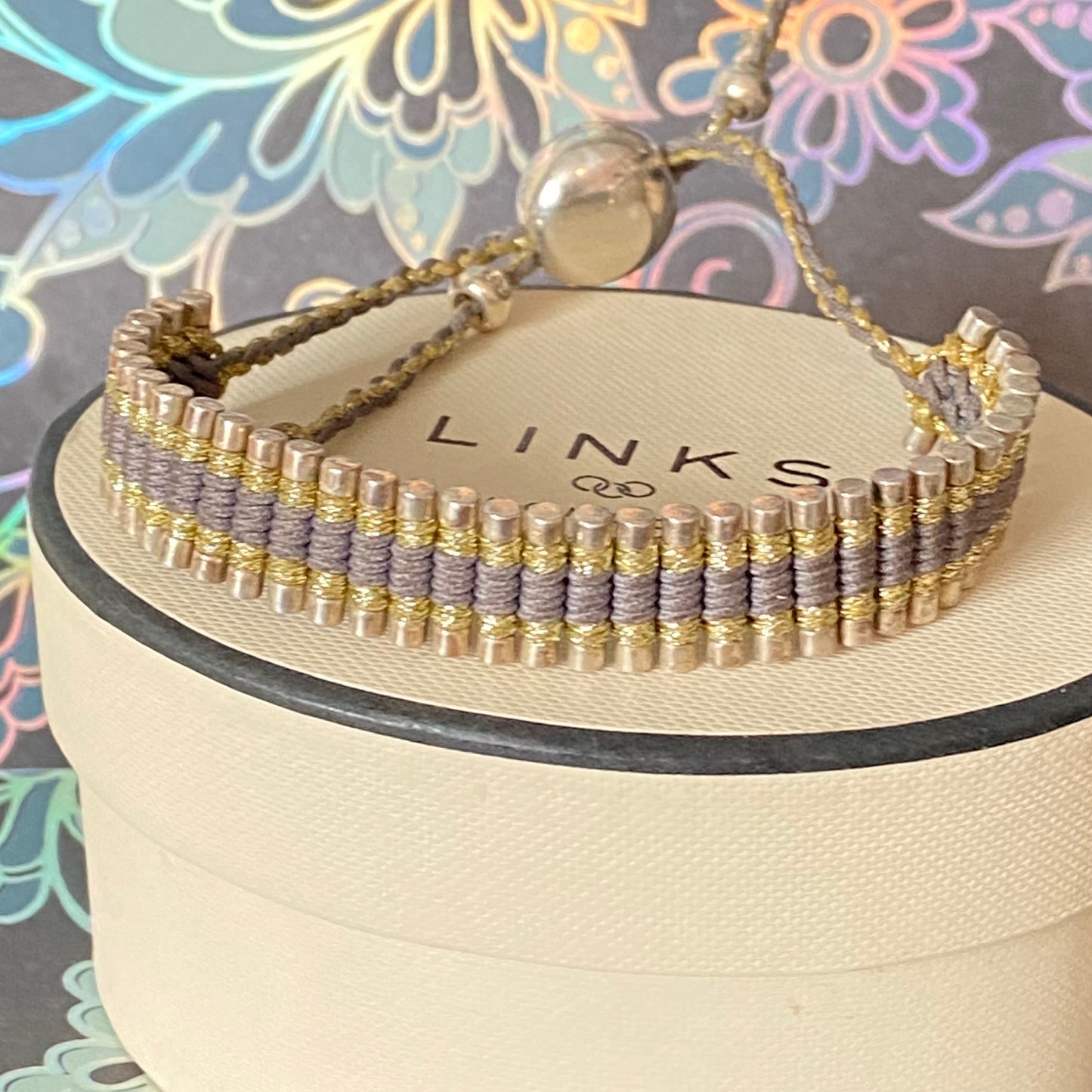 Links of London Khaki and Gold Friendship Bracelet