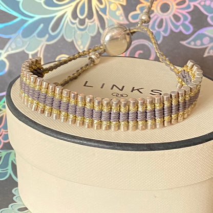 Links of London Khaki and Gold Friendship Bracelet