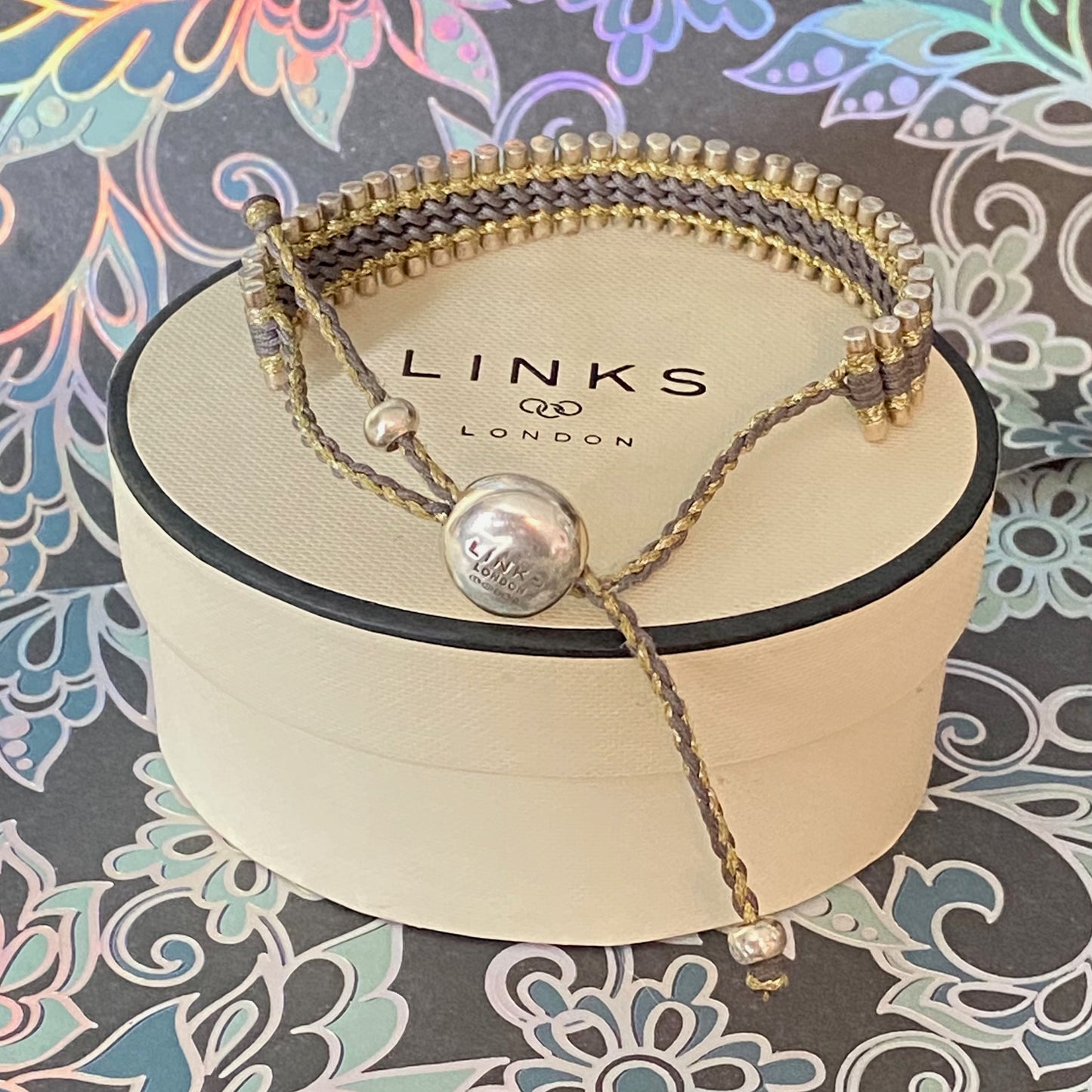 Links of London Khaki and Gold Friendship Bracelet