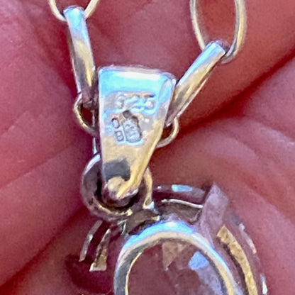 Sterling Silver Belcher chain with a Large Clear Flower Crystal Cross