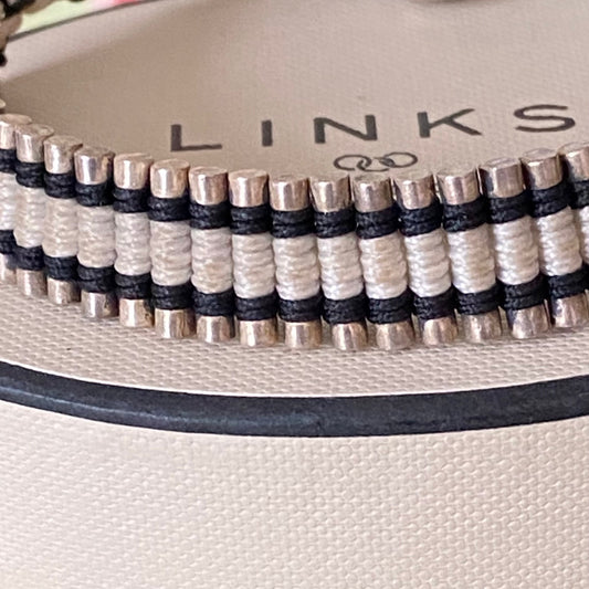 Links of London Cream and black Friendship Bracelet