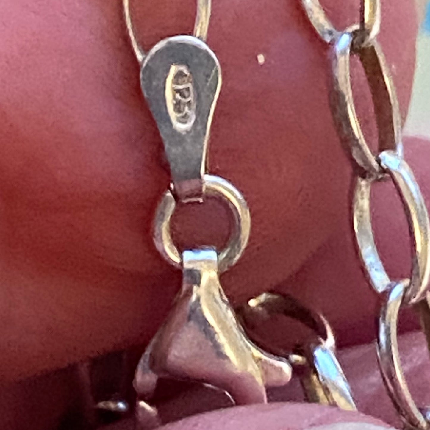 Sterling Silver Belcher chain with a Large Clear Flower Crystal Cross