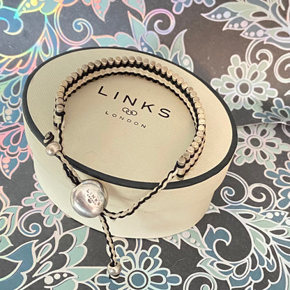 Links of London Cream and black Friendship Bracelet