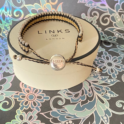 Links of London Friendship Gold and Black Bracelet