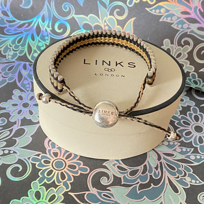 Links of London Friendship Gold and Black Bracelet