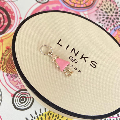 Links of London Girl Rag Doll Charm Pink Enamel