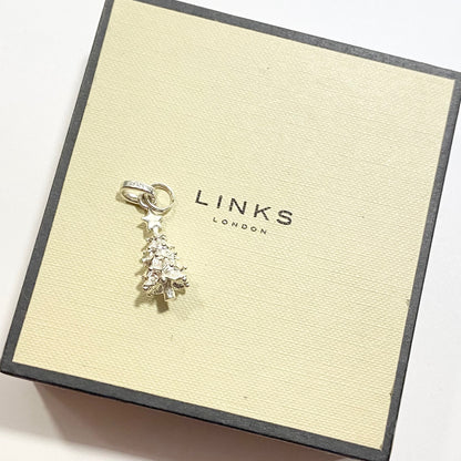 Sterling Silver Links of London OH MY GOSH!! Christmas Tree Charm, original packaging.