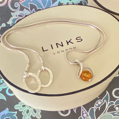 Links of London Snake chain with an Amber style pendent