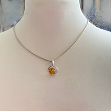 Load image into Gallery viewer, Authentic Links of London Sterling Silver Snake chain with an Amber style pendent
