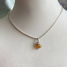 Load image into Gallery viewer, Authentic Links of London Sterling Silver Snake chain with an Amber style pendent
