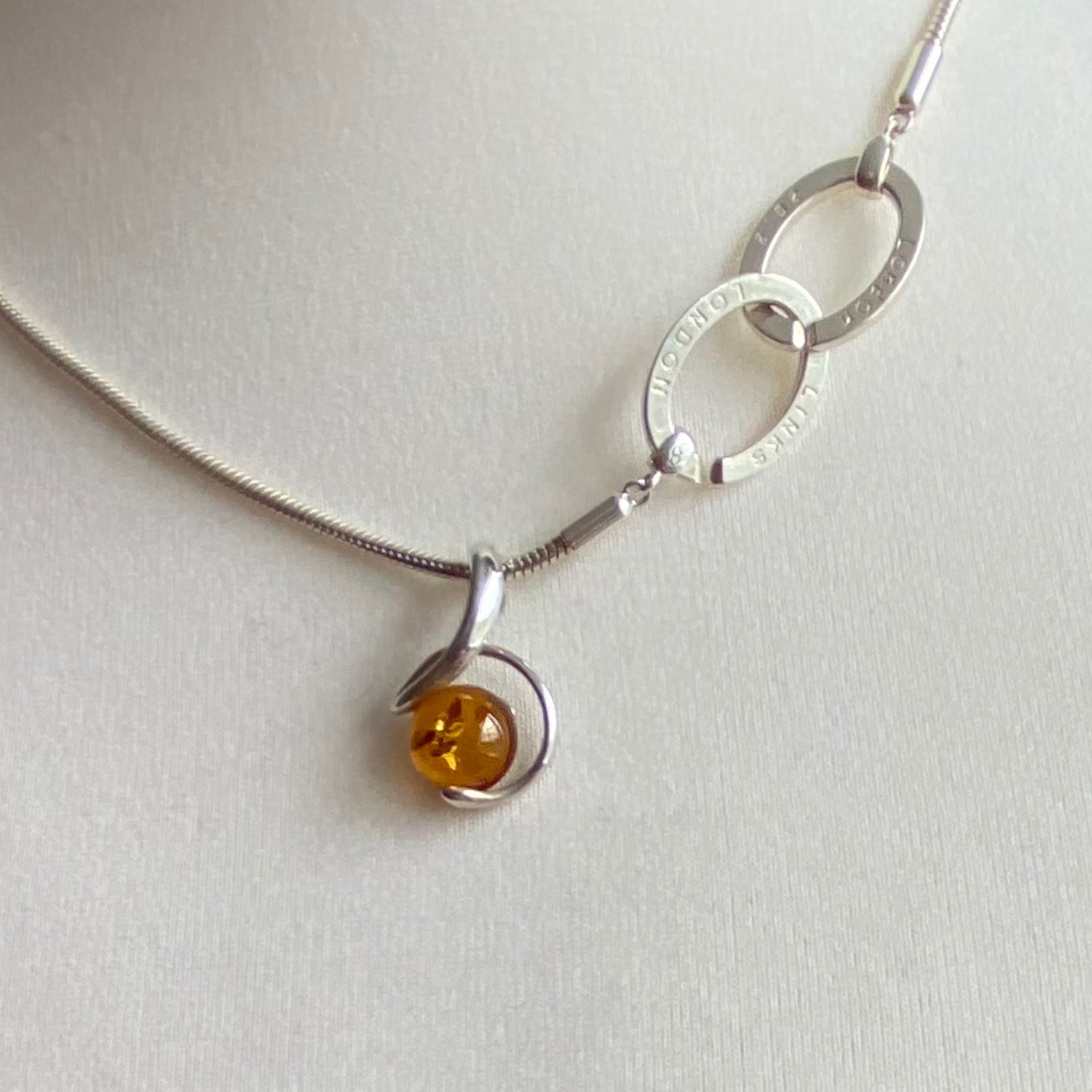 Links of London Snake chain with an Amber style pendent