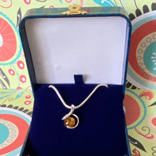 Load image into Gallery viewer, Authentic Links of London Sterling Silver Snake chain with an Amber style pendent
