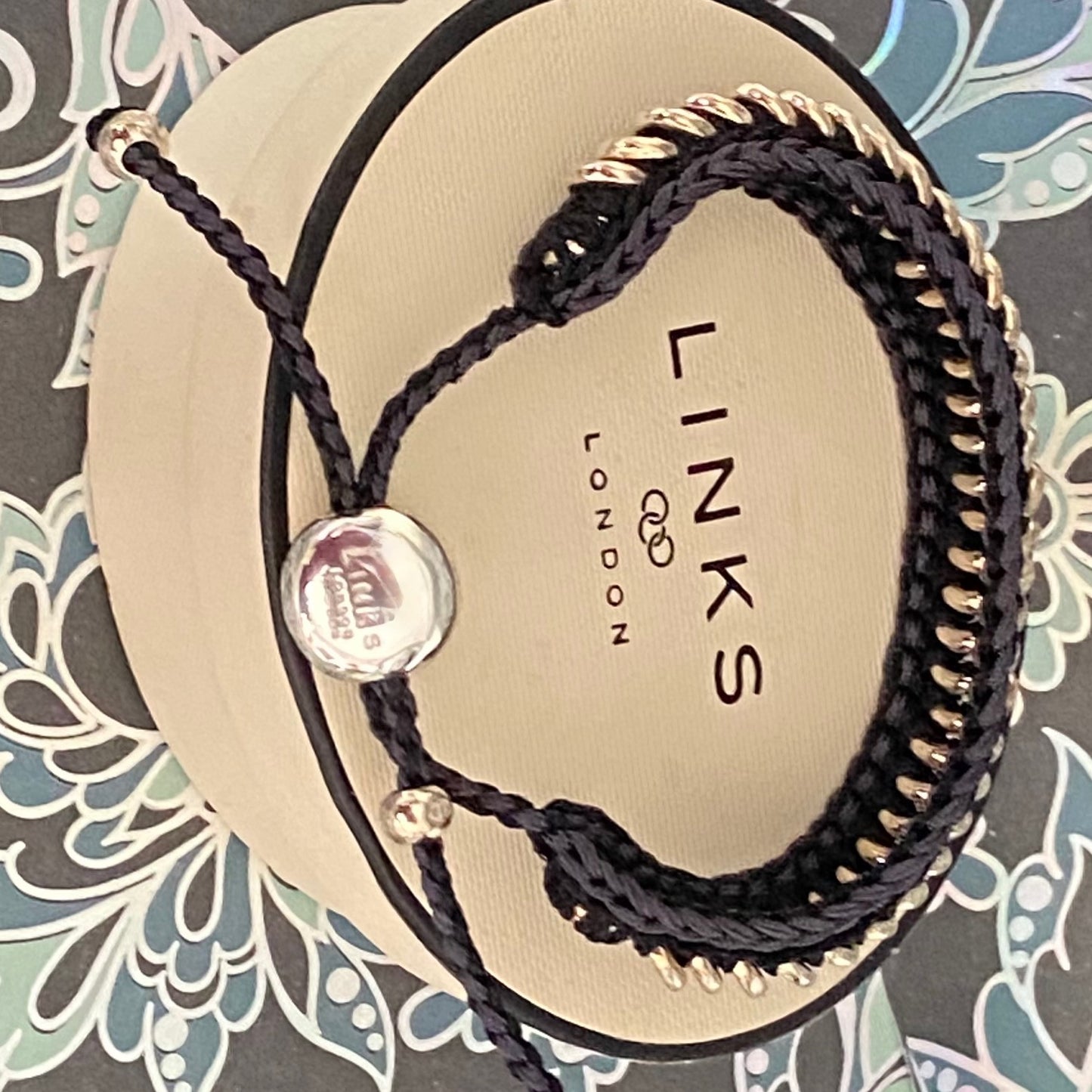 Authentic Links of London Silver and Black Sweetie Friendship Bracelet Perfect Condition