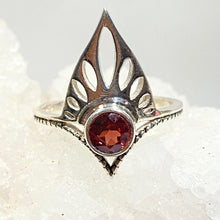 Load image into Gallery viewer, Sterling Silver Tiara Handmade Ring with  a Faceted Gemstone
