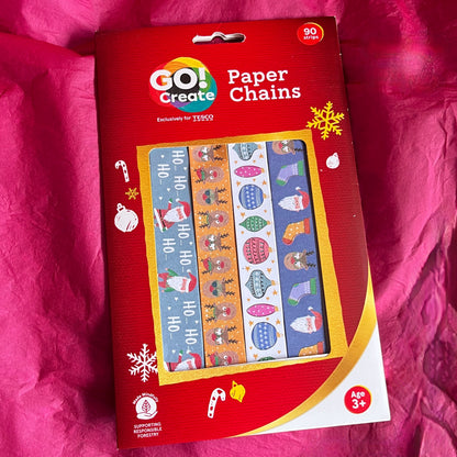 Festive Christmas Paper Chains 90 gummed strips