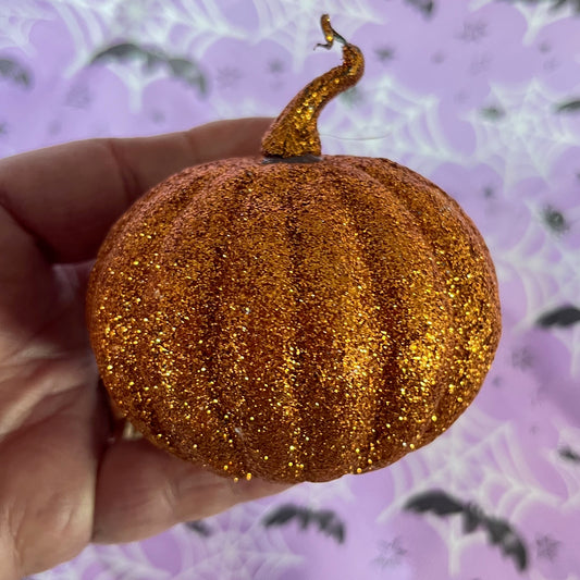Orange Glitter Decorative Pumpkin ideal for Decorating the home