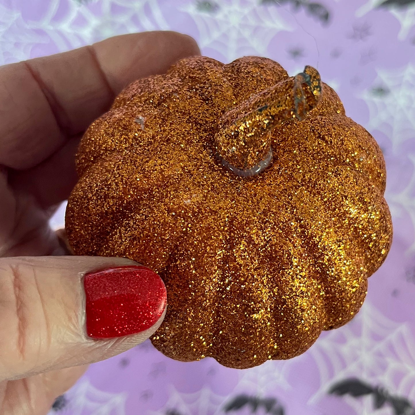 Orange Glitter Decorative Pumpkin ideal for Decorating the home