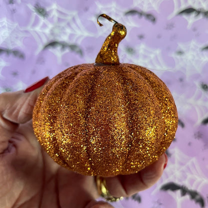 Orange Glitter Decorative Pumpkin ideal for Decorating the home