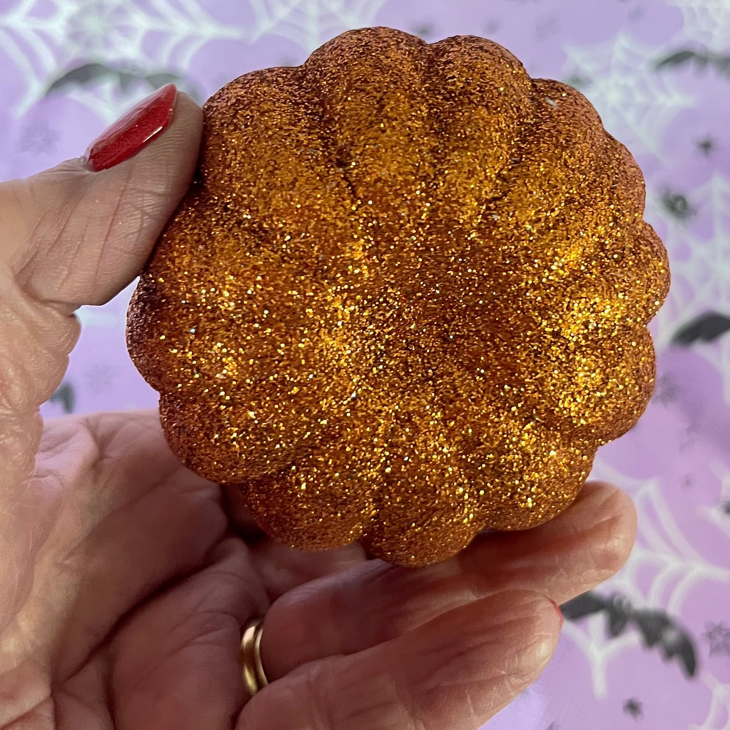 Orange Glitter Decorative Pumpkin ideal for Decorating the home