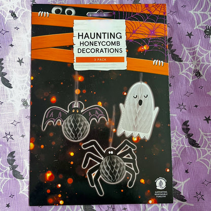 Haunting Honey comb Decorations 3 pack