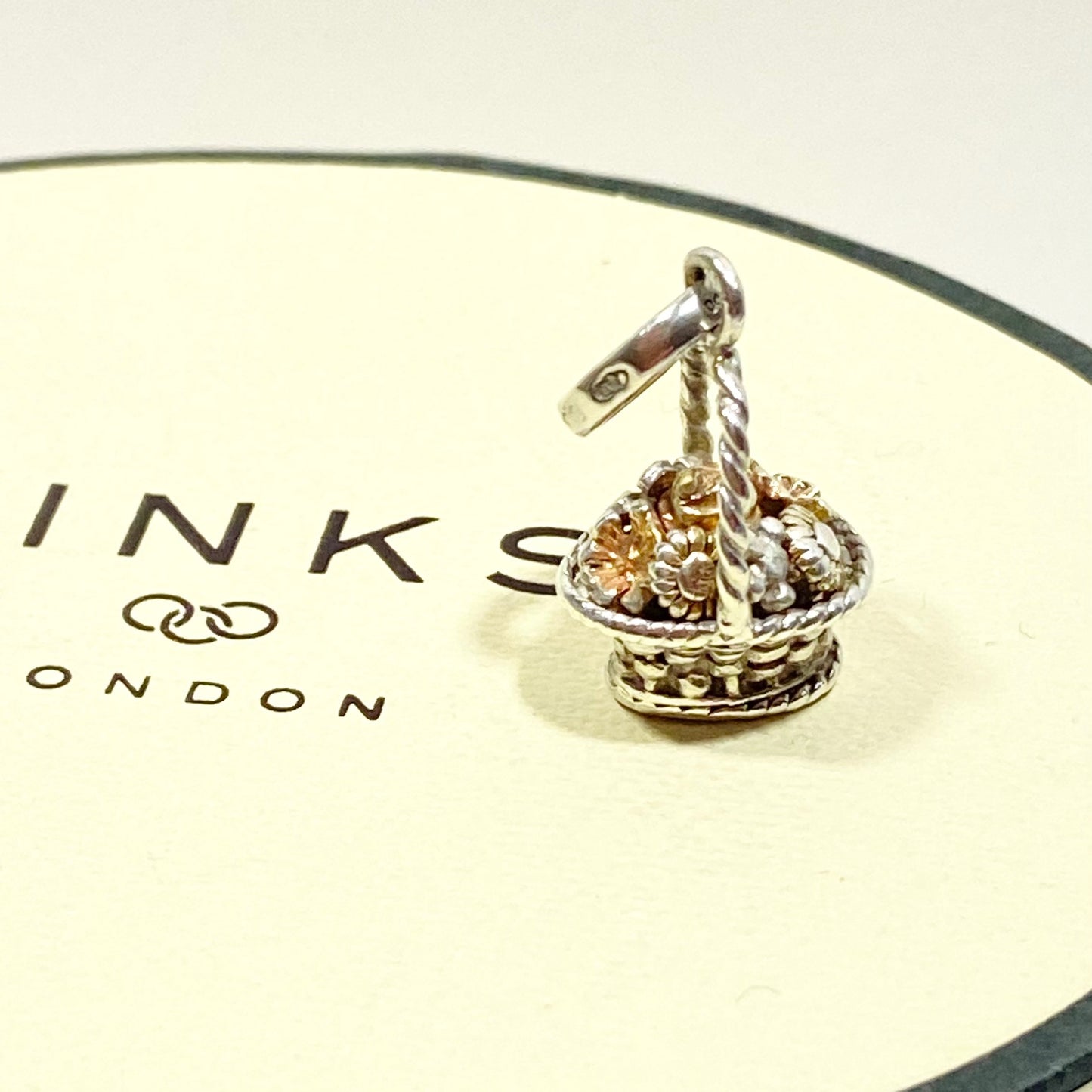 Very Rare Sterling Silver Links of London Flower Basket Charm