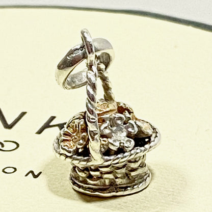 Very Rare Sterling Silver Links of London Flower Basket Charm