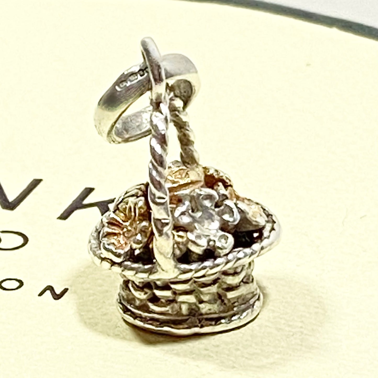 Very Rare Sterling Silver Links of London Flower Basket Charm