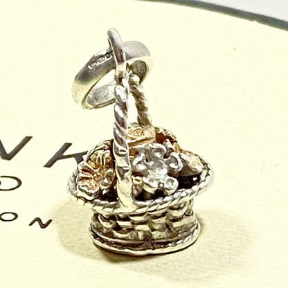 Very Rare Sterling Silver Links of London Flower Basket Charm