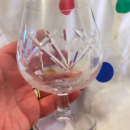 Authentic set of 4 Edinburgh Crystal Brandy Glass, Cut Crystal.  Made in Scotland UK around 1960’s