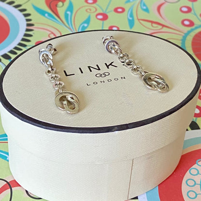 Authentic Links of London Sterling Silver Love Knot Earrings