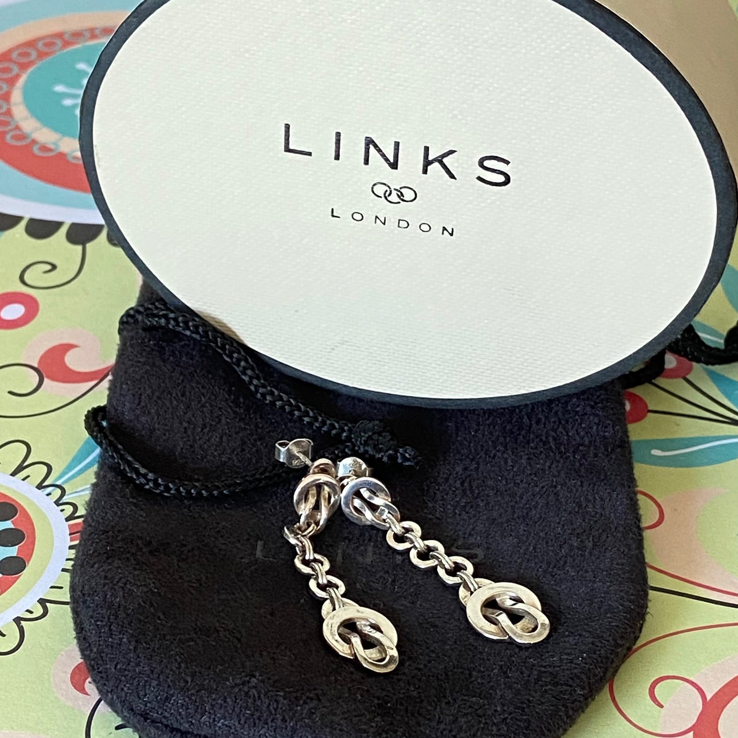 Authentic Links of London Sterling Silver Love Knot Earrings