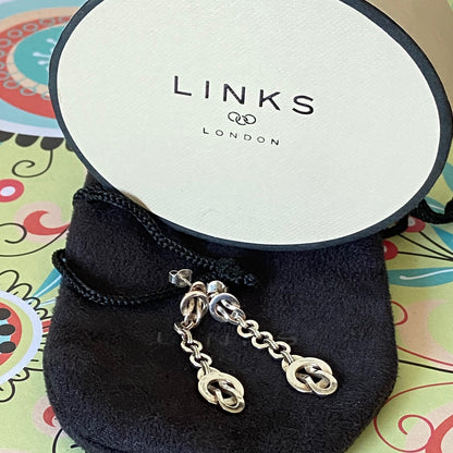 Authentic Links of London Sterling Silver Love Knot Earrings
