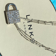 Load image into Gallery viewer, Authentic very rare Links of London Necklace with Cubic Zirconia encrusted Lock Design Pendent
