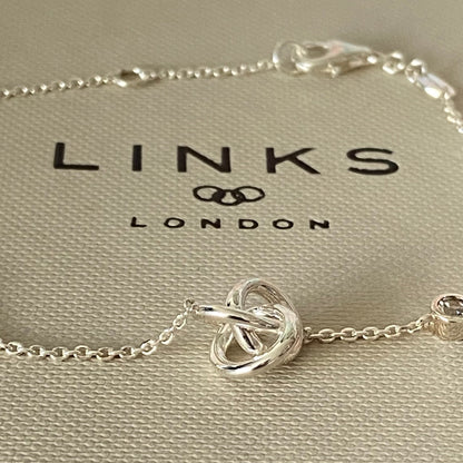 New! Links of London Love Knot Bracelet with a Topaz Sparkle Stone